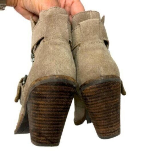 Dolce Vita | Women's Taupe Brown Suede Side Zip Heeled Ankle Bootie Size 8 - Picture 11 of 14